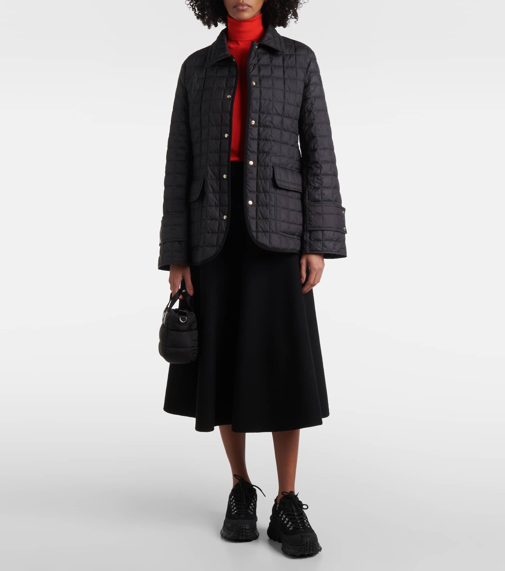 Moncler Epinal Square-Quilted Down Shirt Jacket | REVERSIBLE