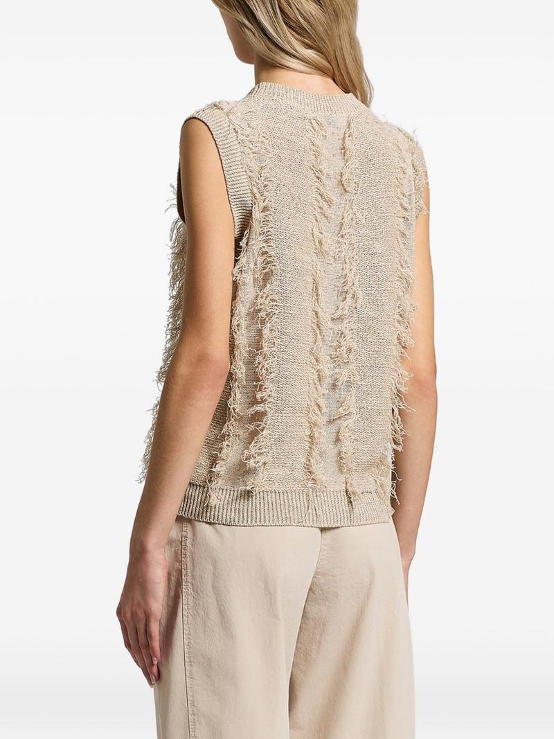 sequinned fringed knitted top 3