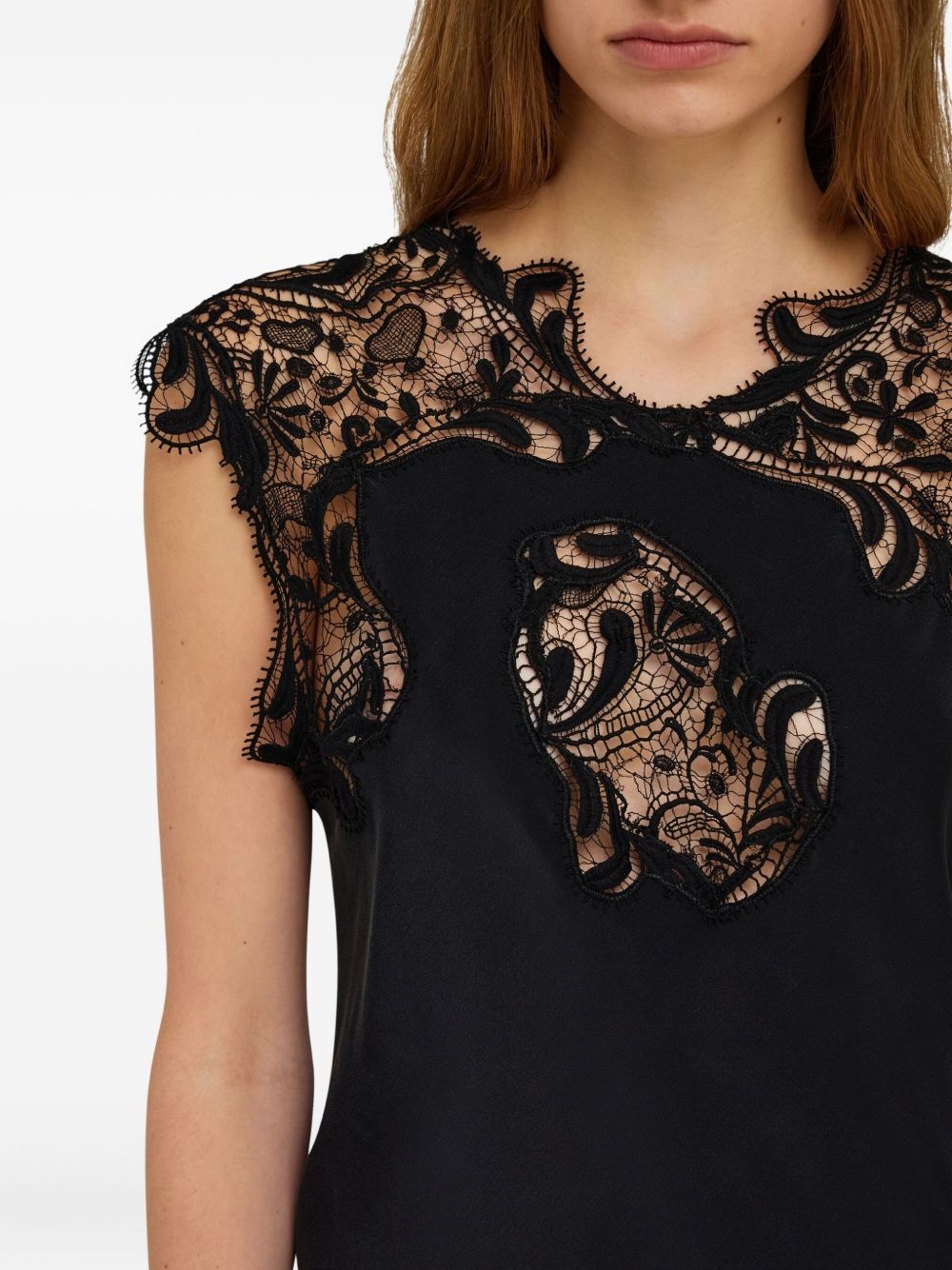lace-detail silk maxi dress - 4