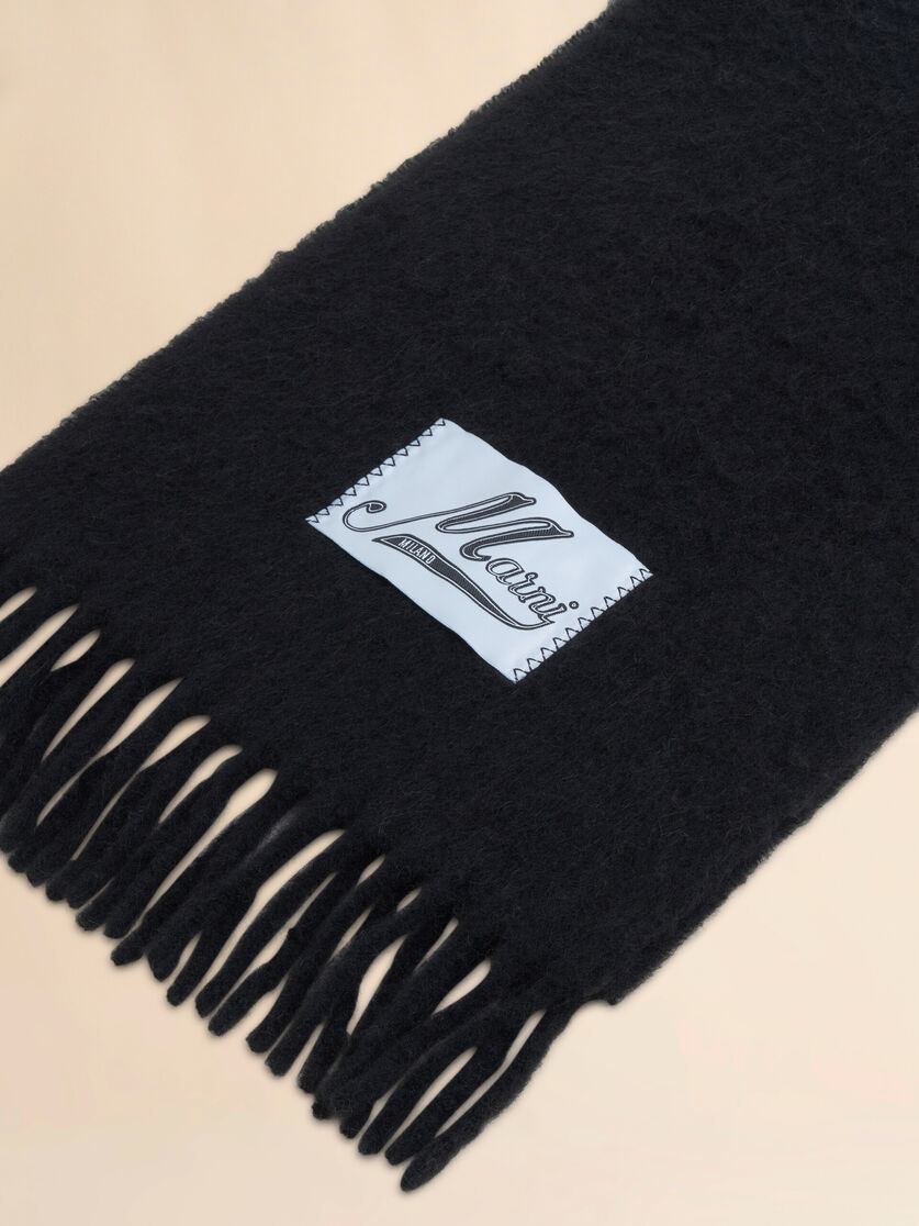 BLACK ALPACA SCARF - 2