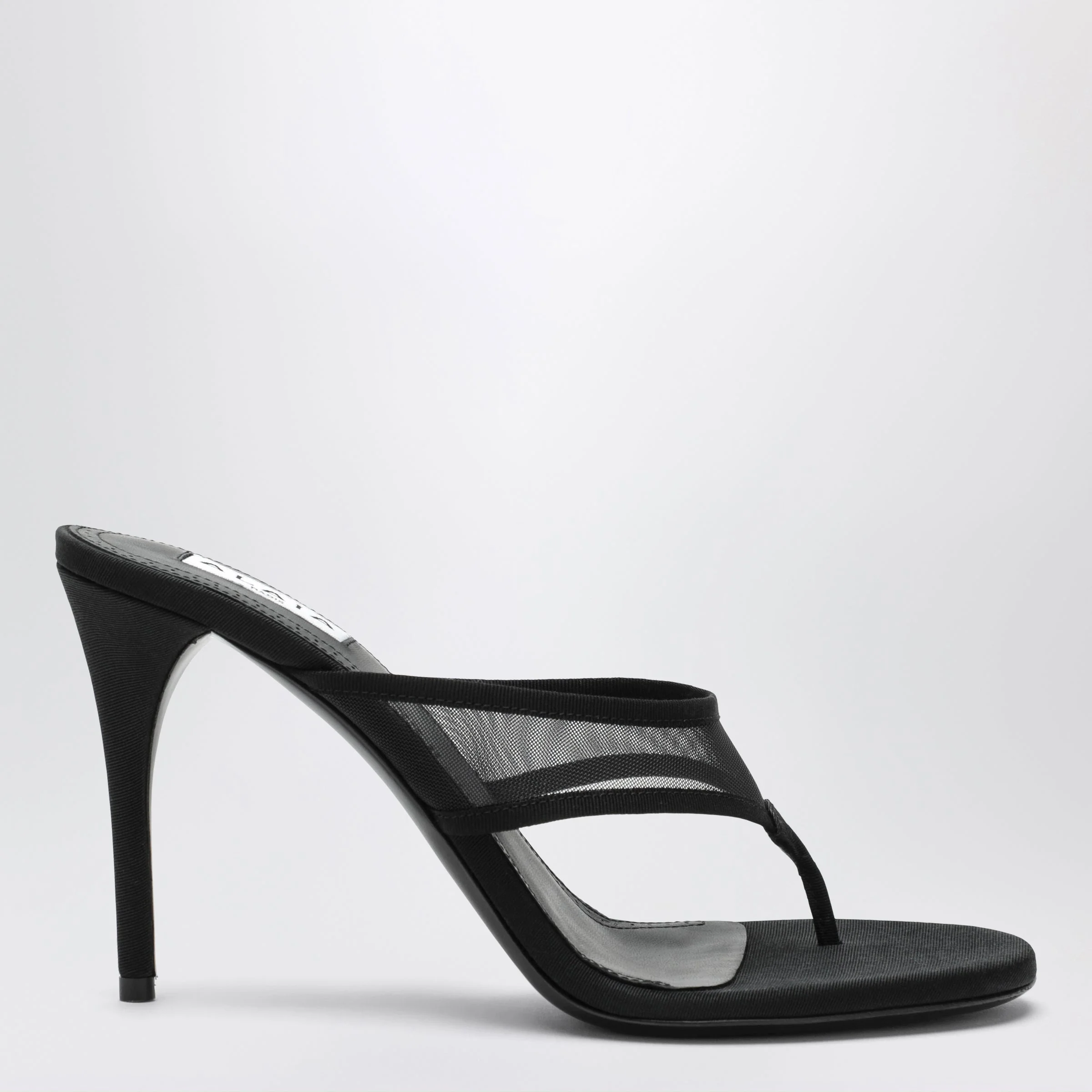 Alaia Black Mesh Flip-Flop Mules Women - 1