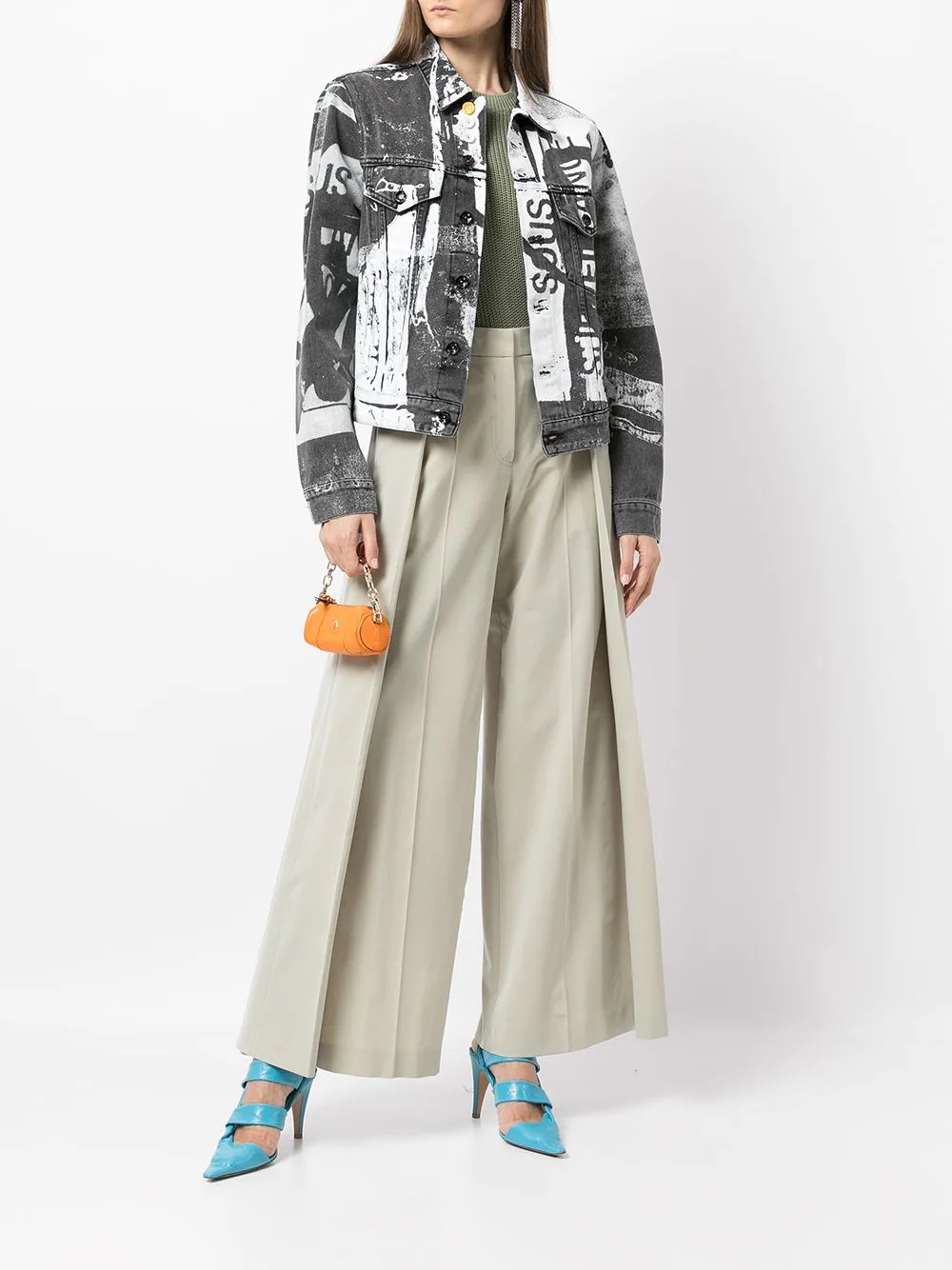 side-pleat panelled trousers - 2