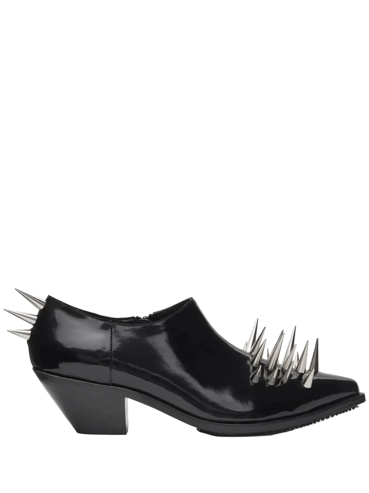WOMEN'S SPIKED LEATHER SHOES - BLACK - 1