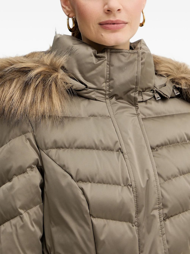 logo-buckle padded coat 4