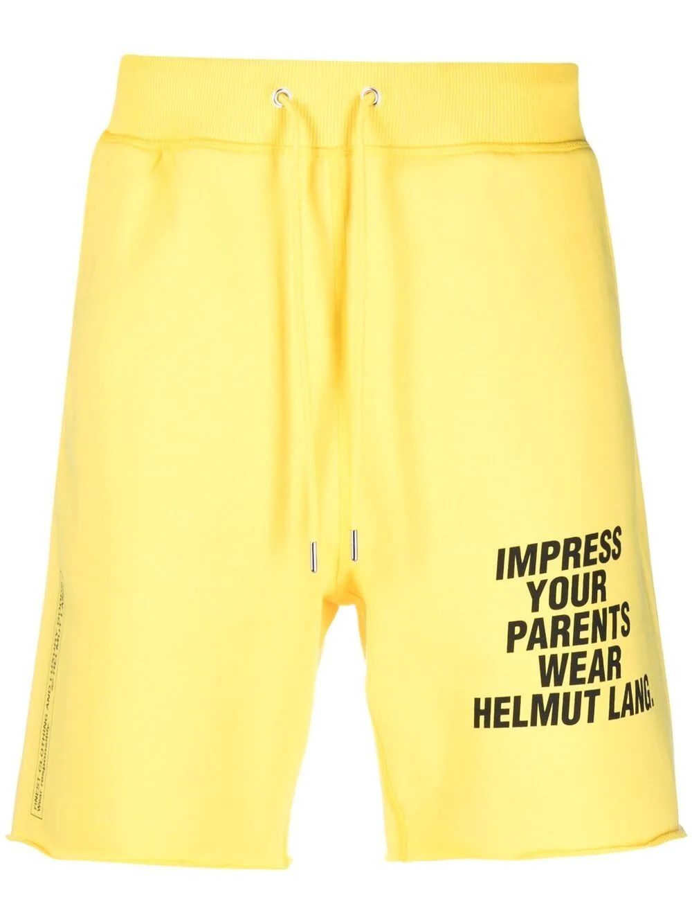 slogan-print cotton track shorts - 1