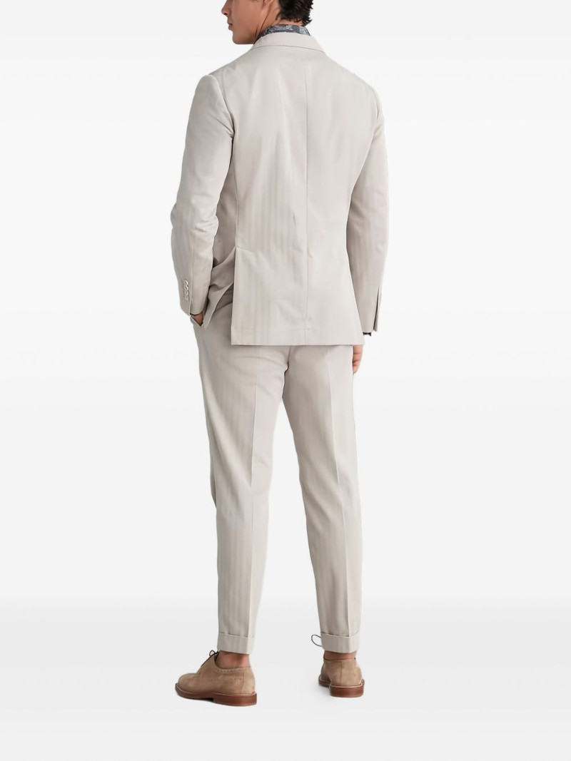 Brunello Cucinelli double-breasted pinstripe suit outlook