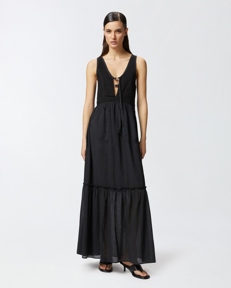 PINKO LONG SLEEVELESS COTTON DRESS WITH NECKLINE outlook