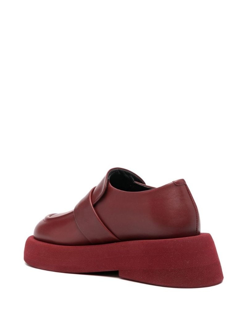 platform-sole leather loafers - 4