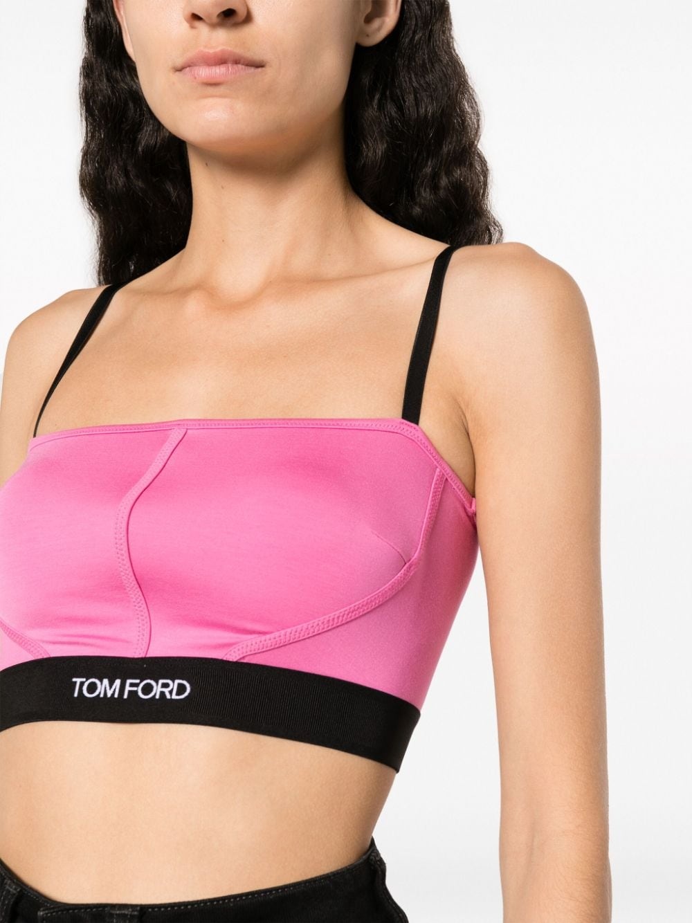 TOM FORD logo-waistband crop top