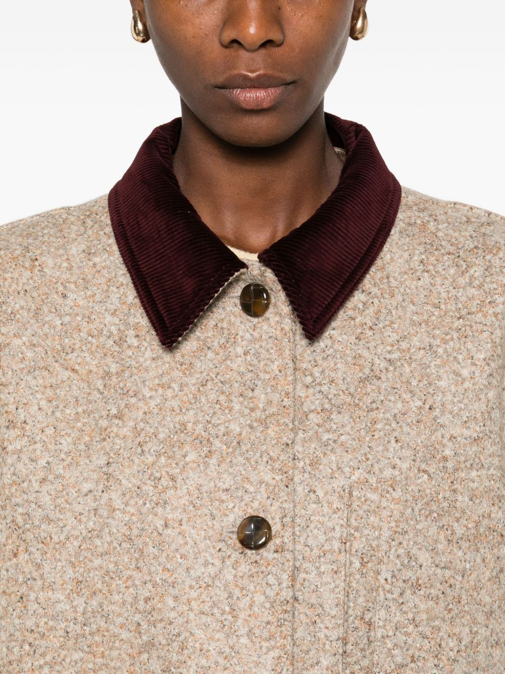 Clelia corduroy-collar wool jacket - 5