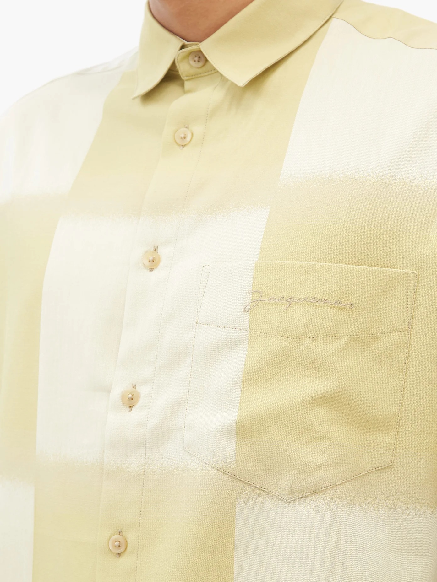 Logo-embroidered faded-check cotton shirt - 4