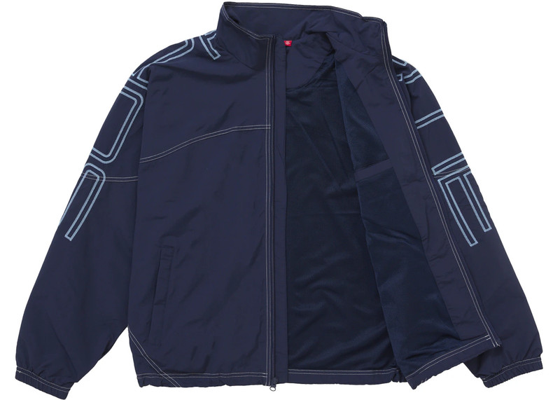 Supreme Supreme Spellout Embroidered Track Jacket (SS25) Navy outlook