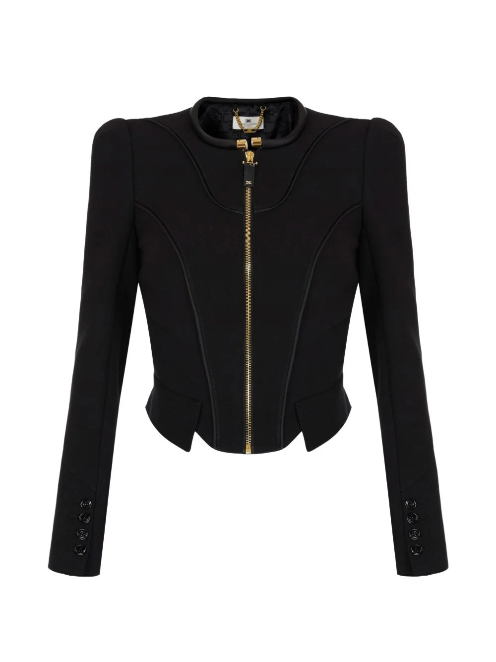 jacket in double layer crêpe and satin fabrics - 1