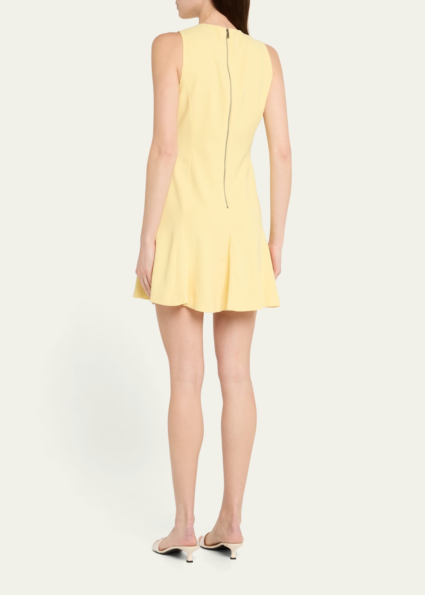 Isabelle Crewneck Sleeveless Seamed Flare Mini Dress - 3