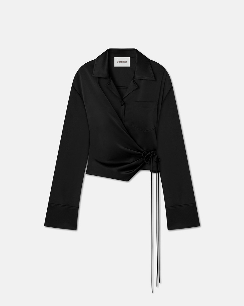 Slip Satin Wrap Shirt 4