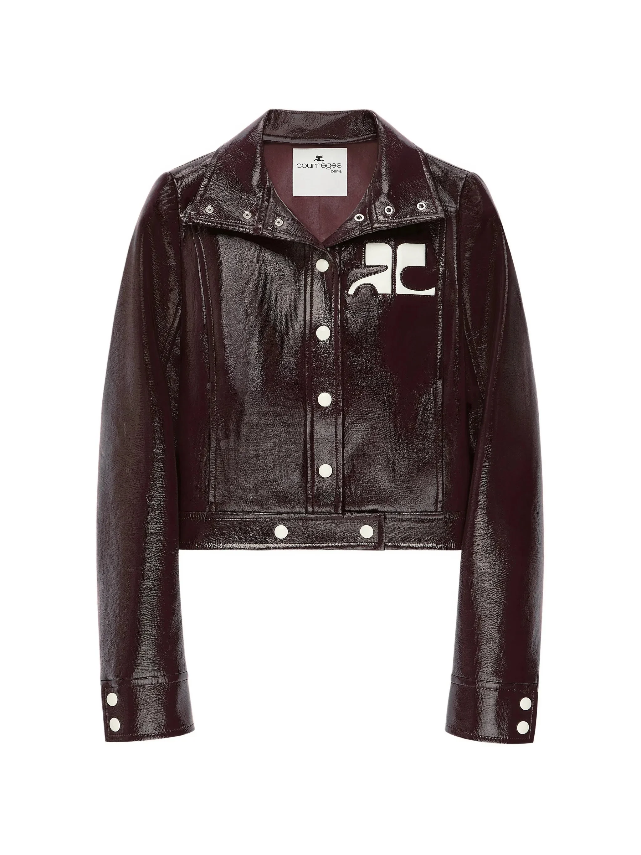 Courrèges Vinyl-effect Logo-plaque Cropped Jacket - 1