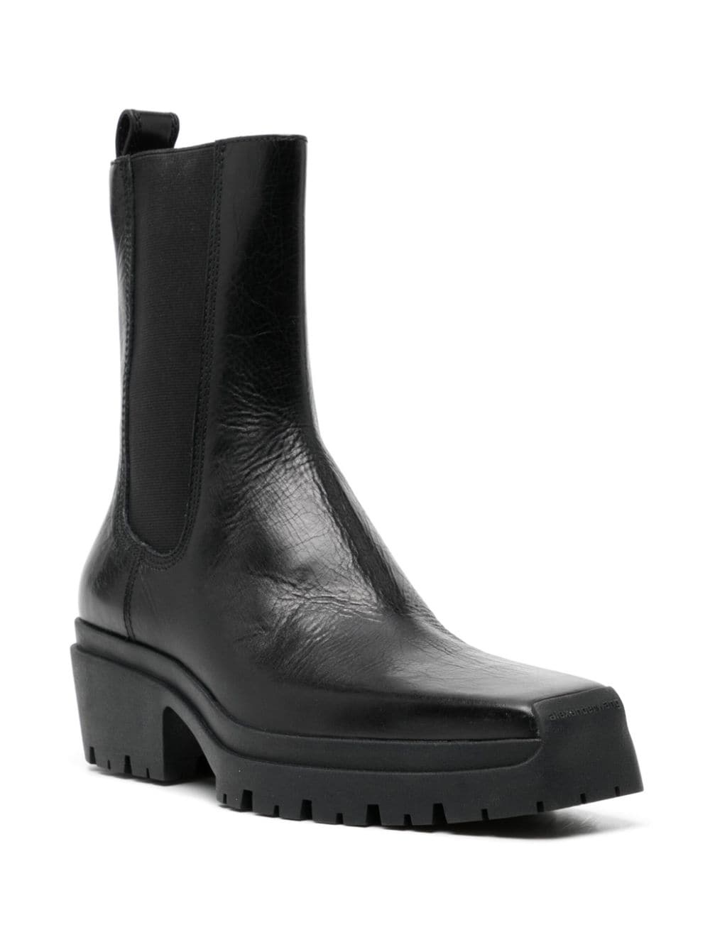 55mm square-toe leather boots - 2