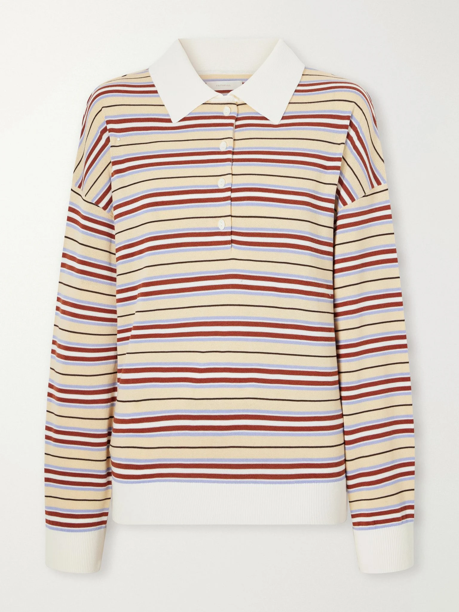 Harlow striped knitted polo shirt Multi - 1