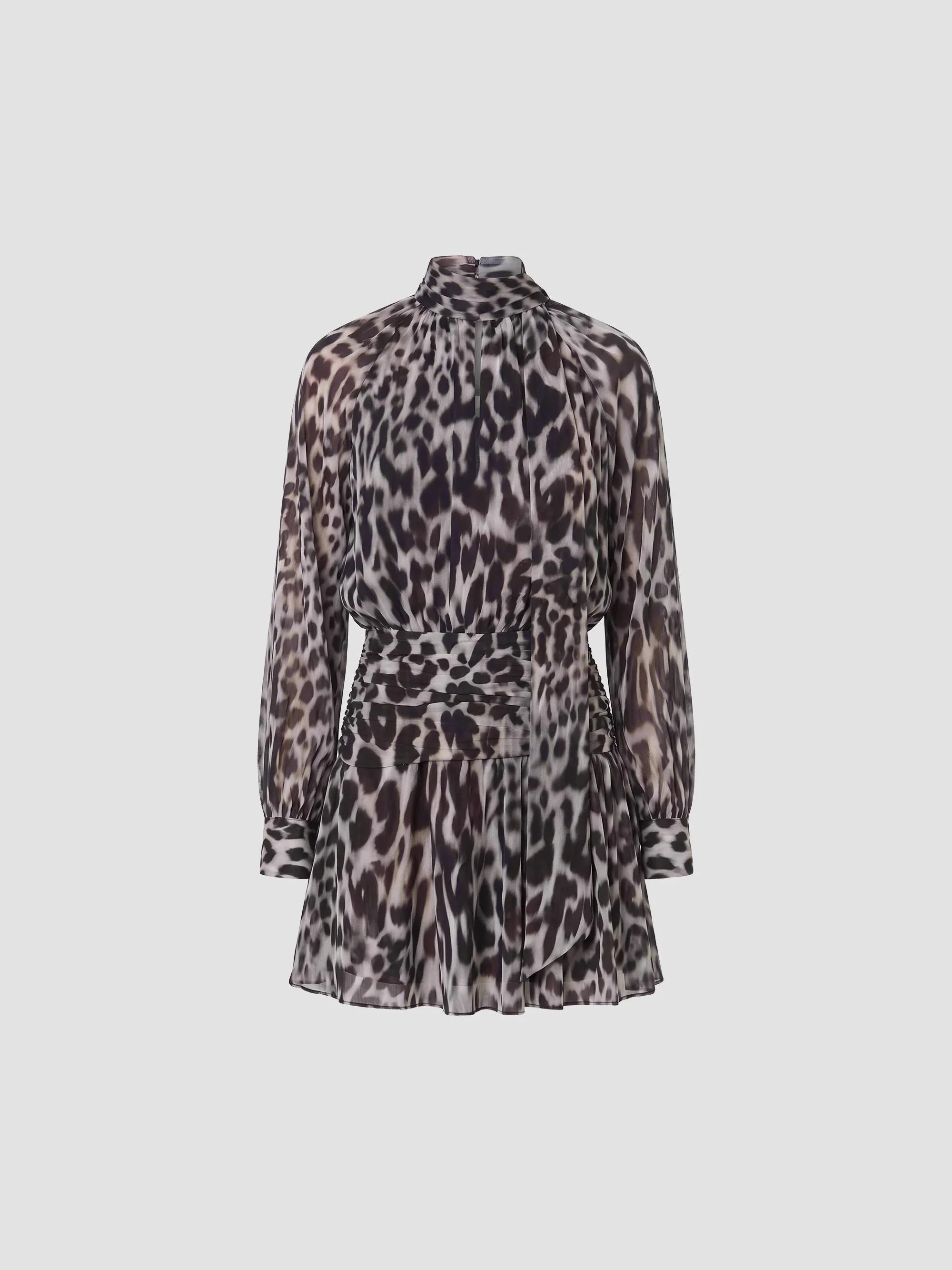 Women's Courtney Leopard-Print Tieneck Mini Dress - Bordeaux Leopard - 1