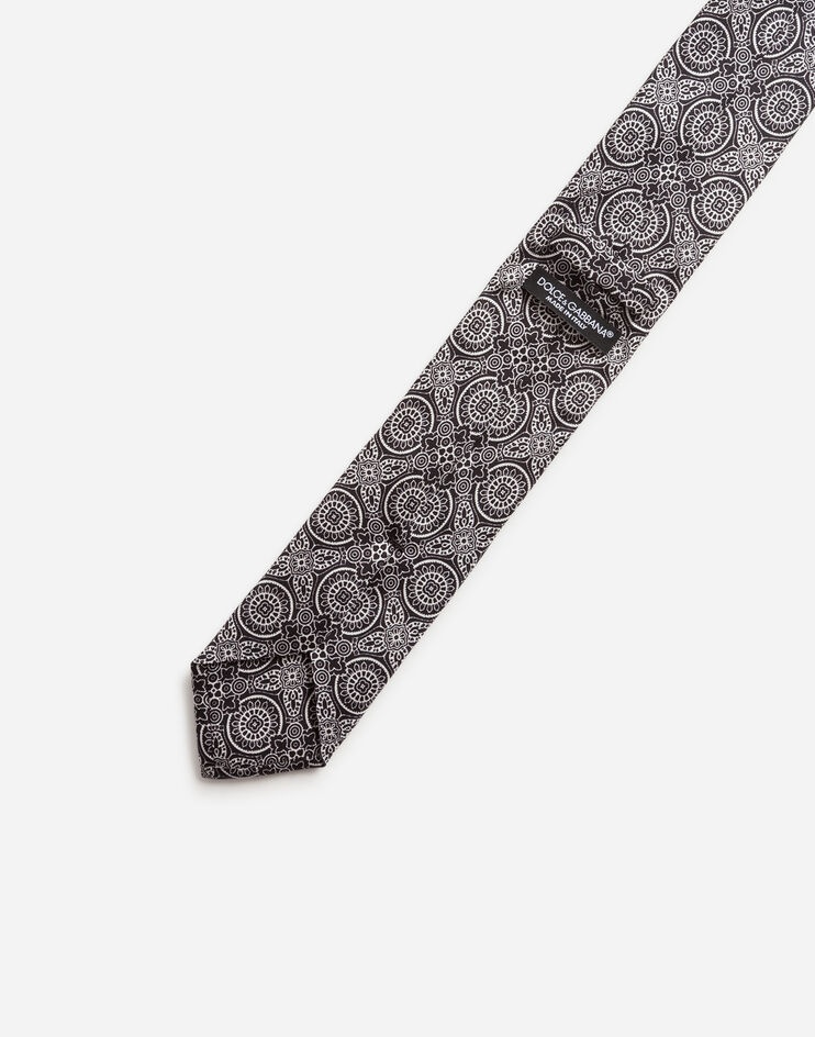 Tie-print silk jacquard blade tie (6 cm) - 4