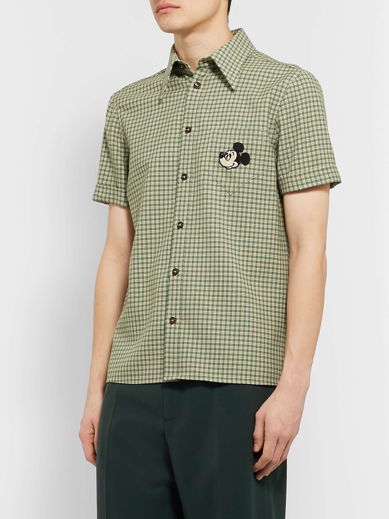 + Disney Appliquéd Checked Wool Shirt - 4