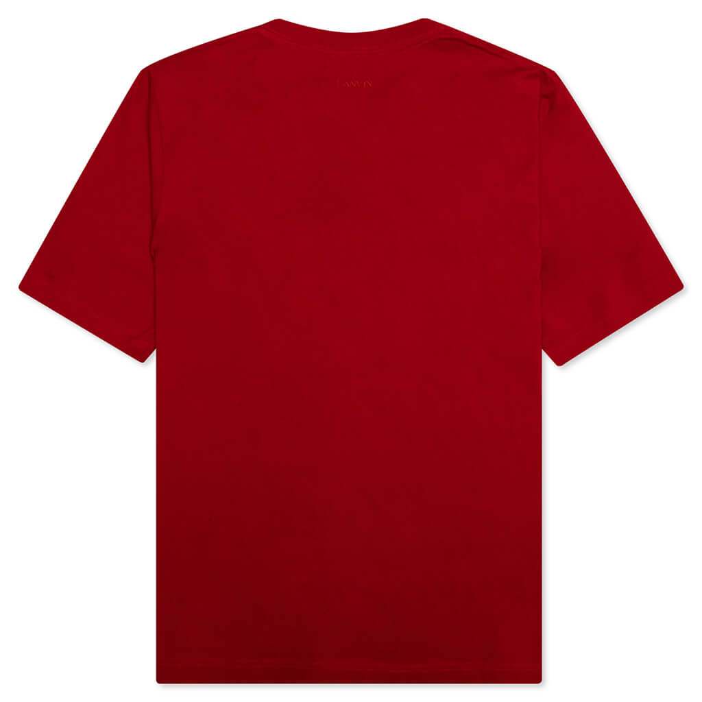 LANVIN CURB EMBROIDERED T-SHIRT - LIPSTICK - 2