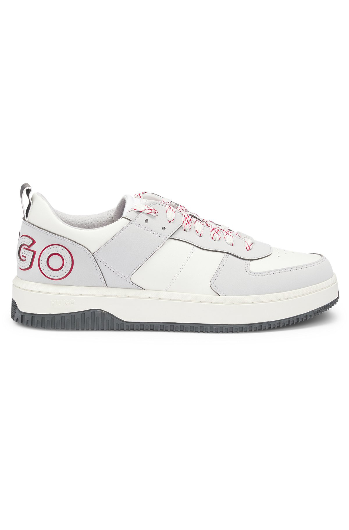 MIXED-MATERIAL TRAINERS WITH TWO SETS OF LACES - 1