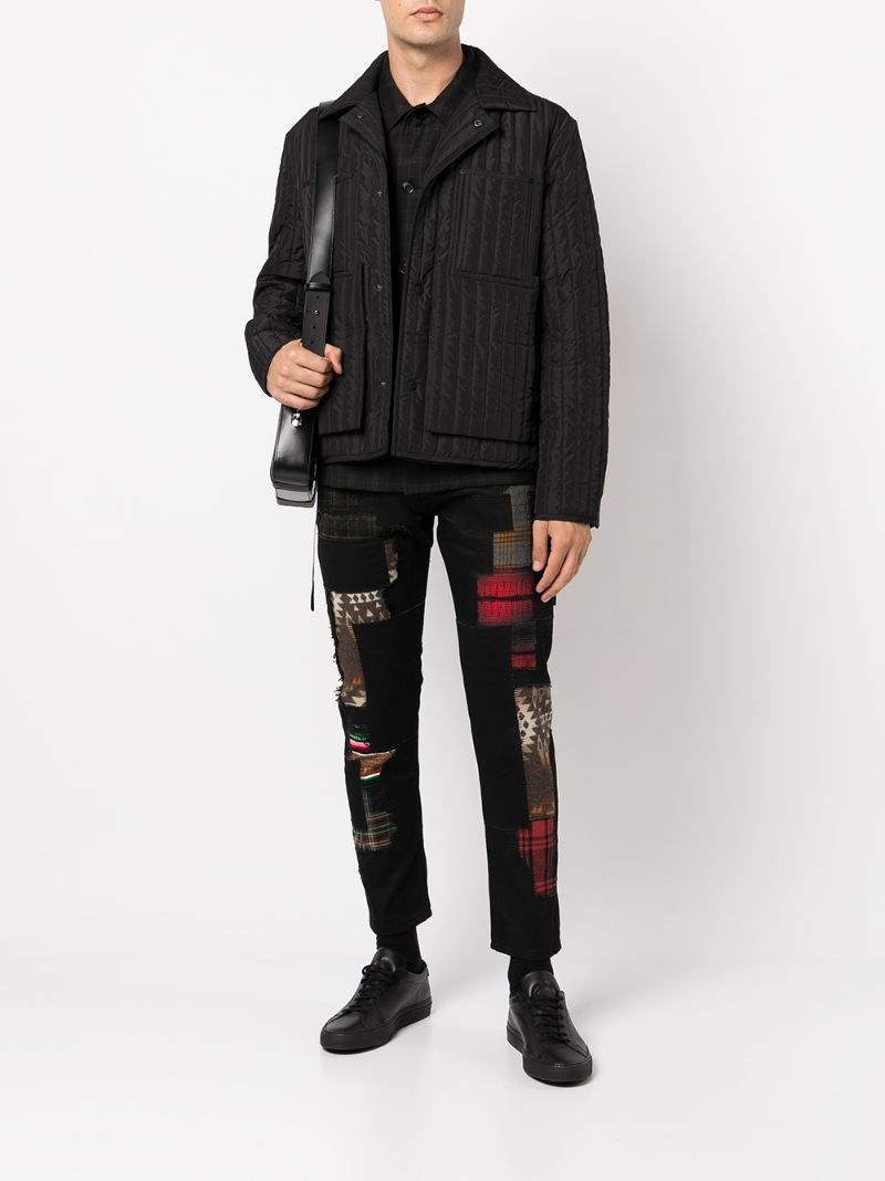 Junya Watanabe MAN patchwork-detail skinny trousers outlook