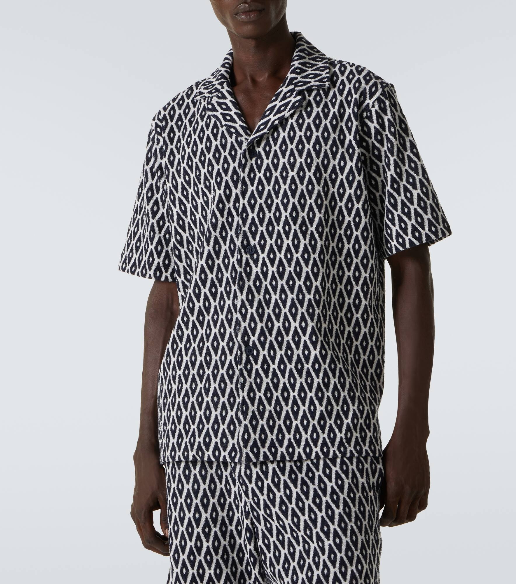 Printed cotton-blend terry shirt - 3