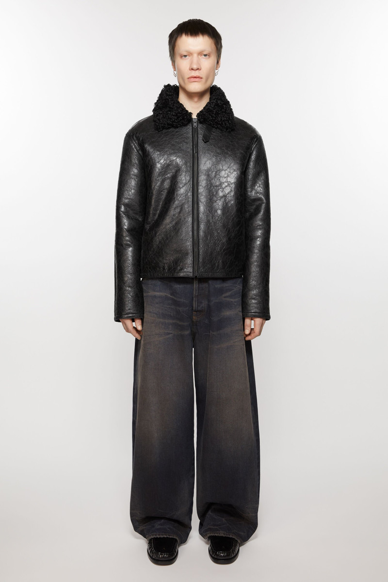 Acne Studios Leather shearling jacket - Black outlook