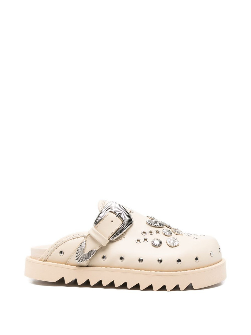 buckle-embellishment leather slippers 1