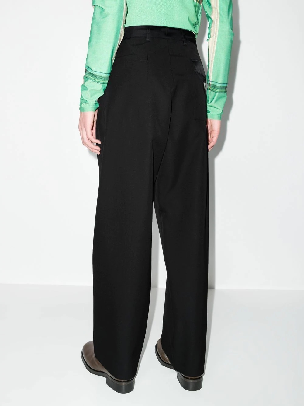 straight-leg wool trousers - 3