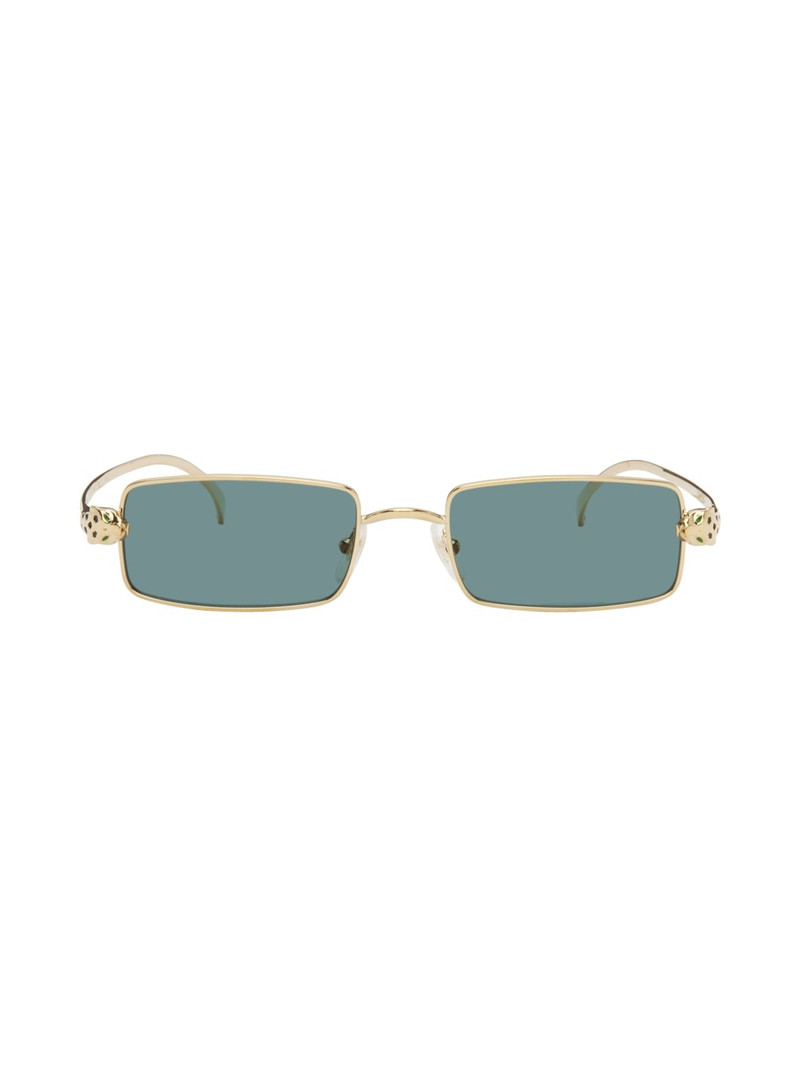 Gold Rectangular Sunglasses 1