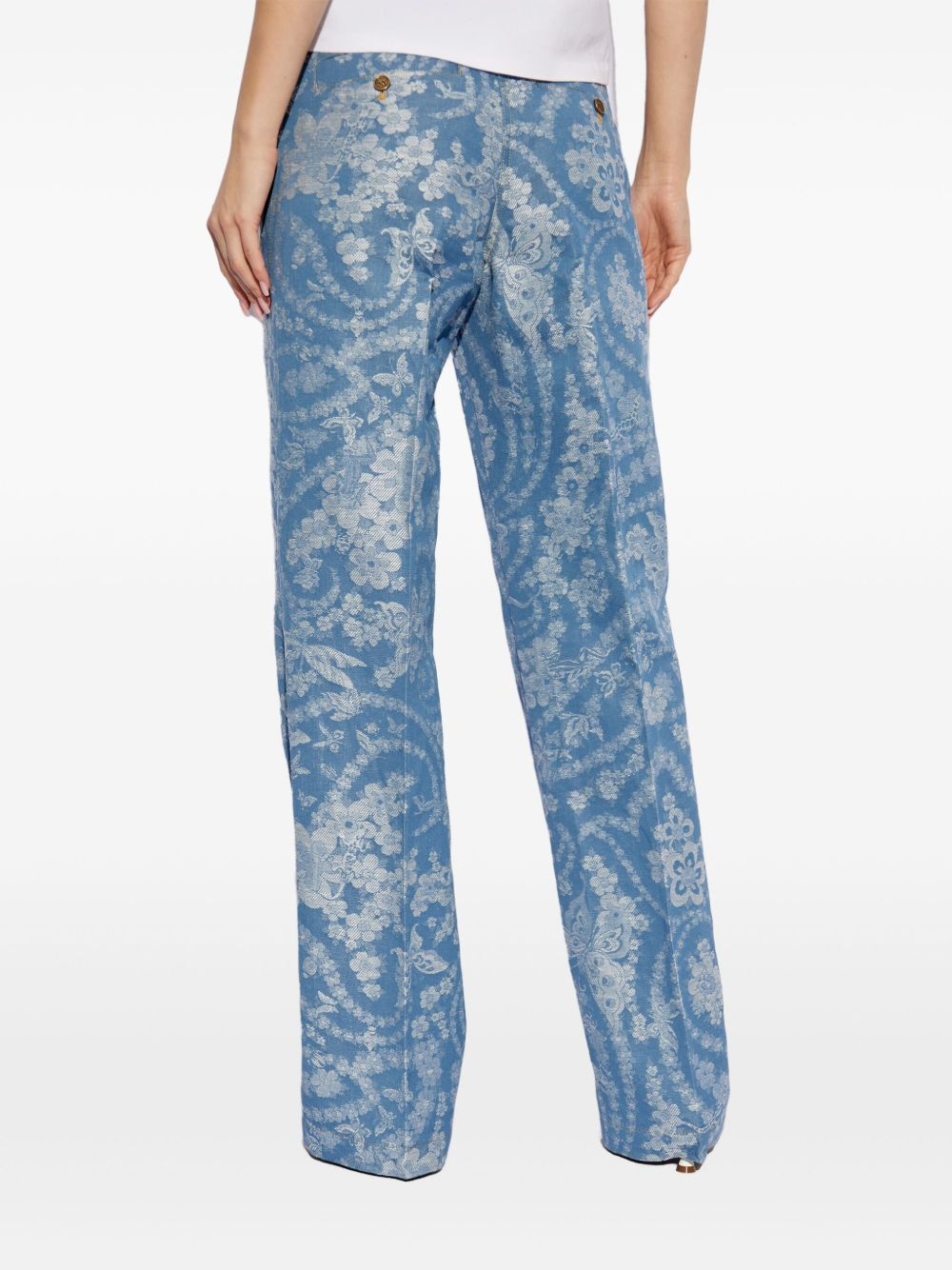 floral-print jeans - 4