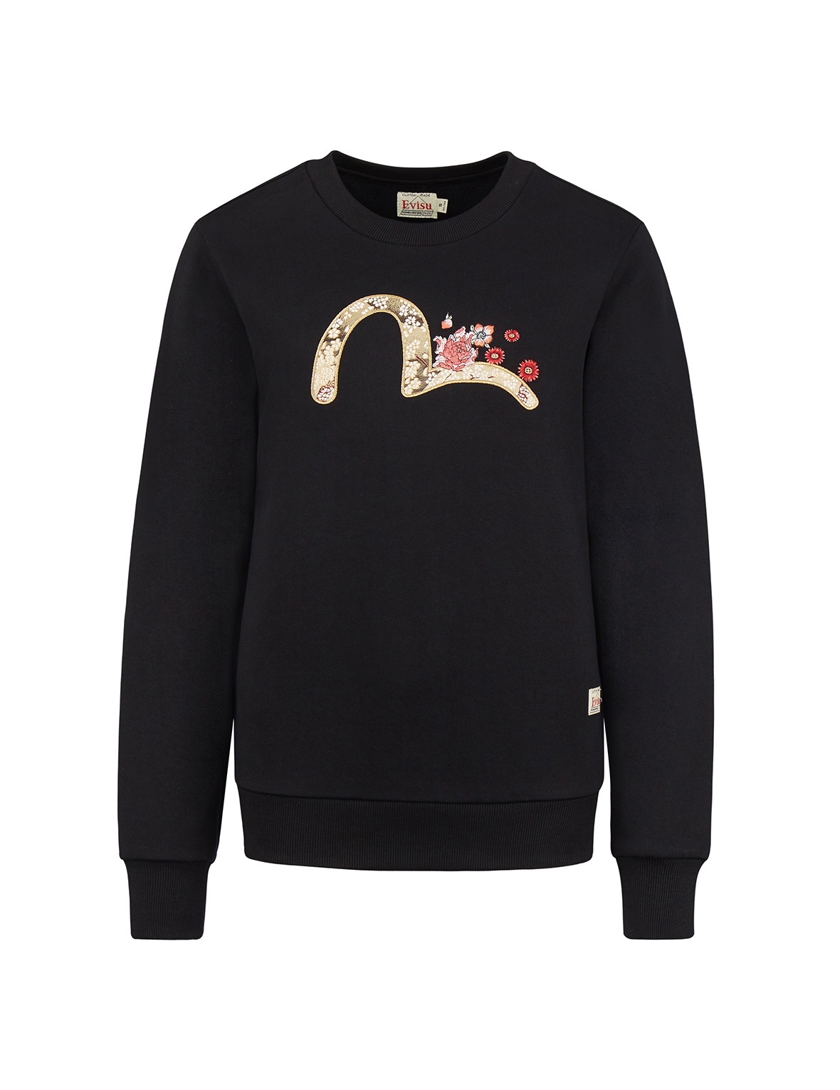 JAPANESE BROCADE SEAGULL APPLIQUÉD SWEATSHIRT - 1