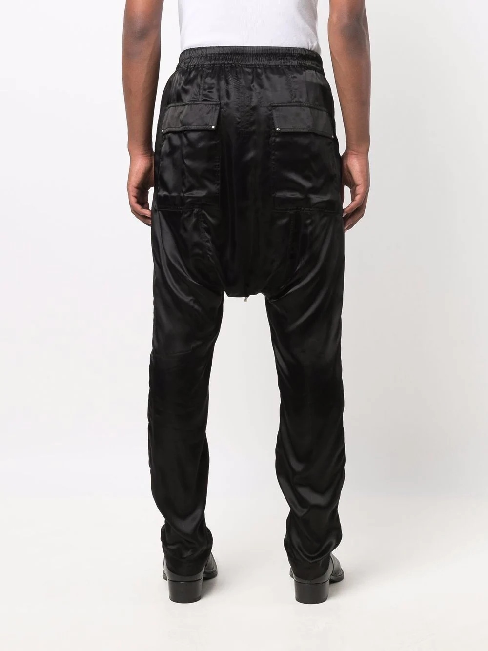 drawstring drop-crotch trousers - 4