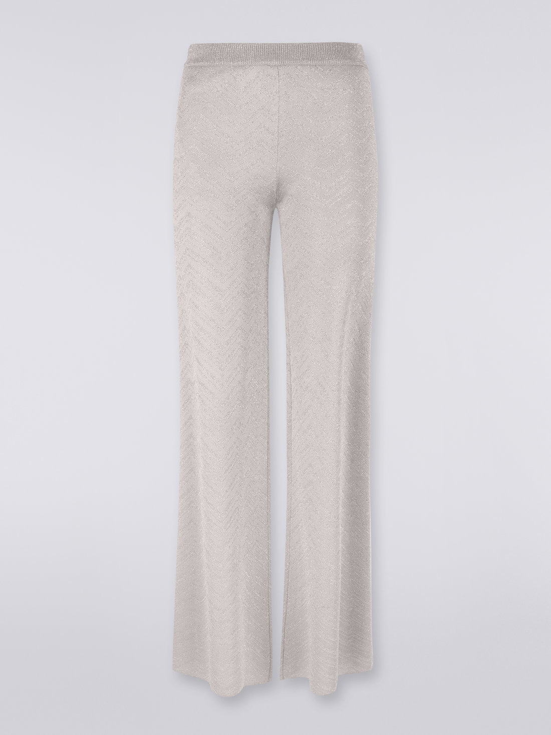 Flared trousers with chevron and Lurex sections - 1