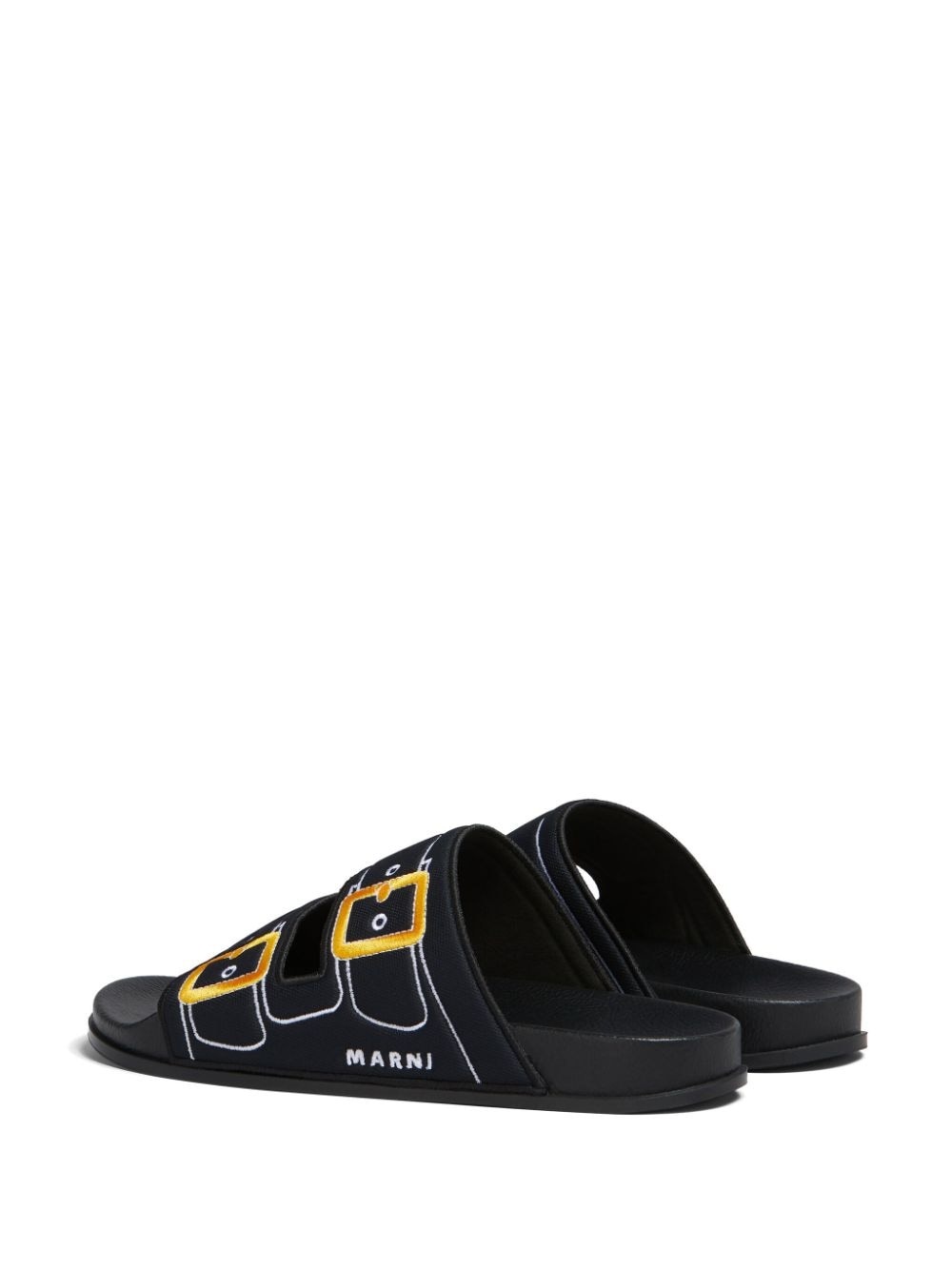 embroidered slip-on slides - 3