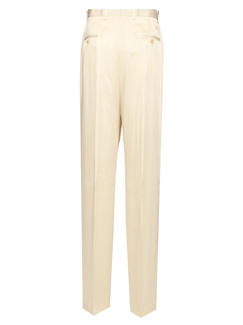 Rick Owens Silk Charmeuse Trousers White outlook