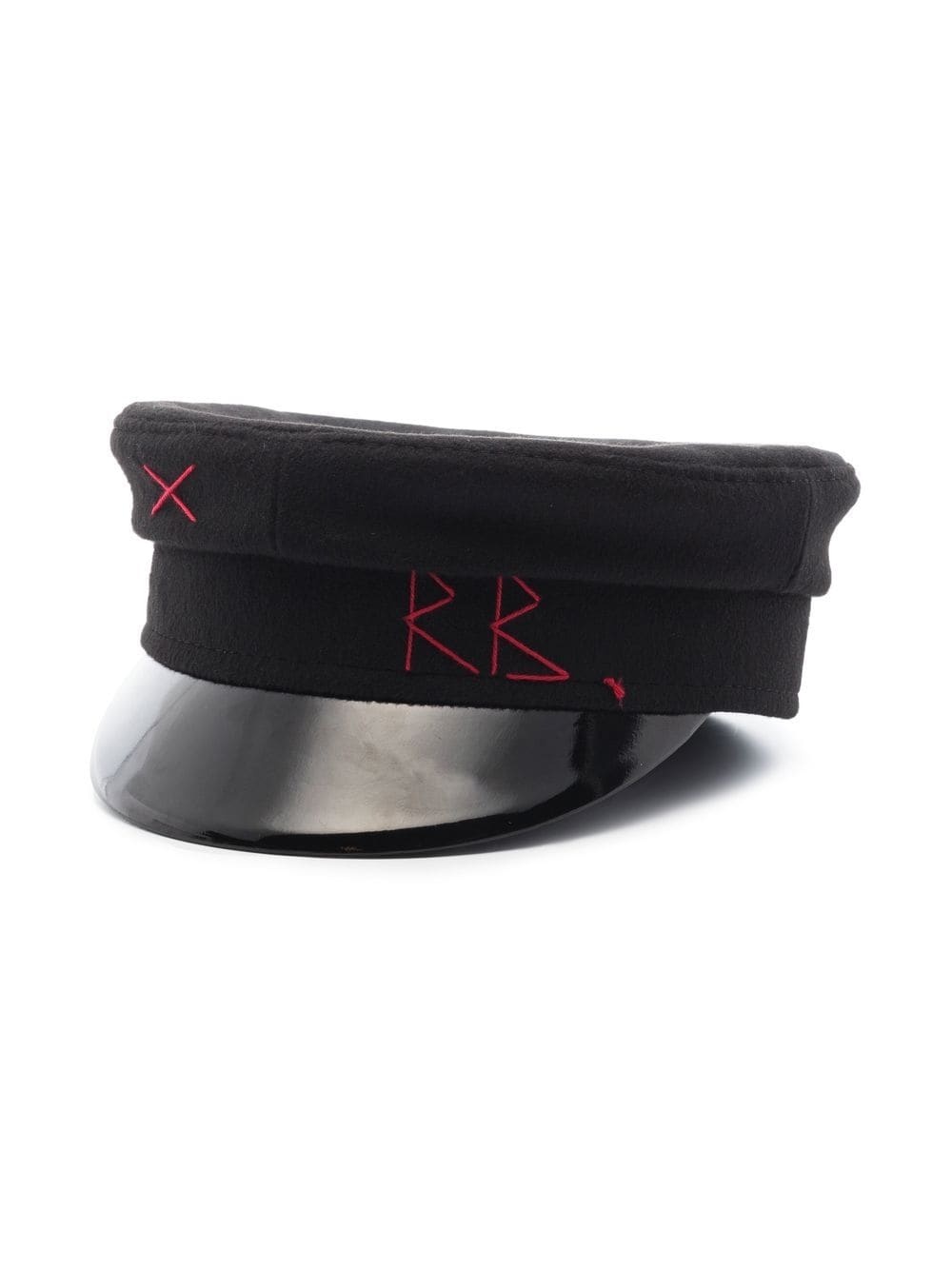 embroidered monogram baker boy hat - 3