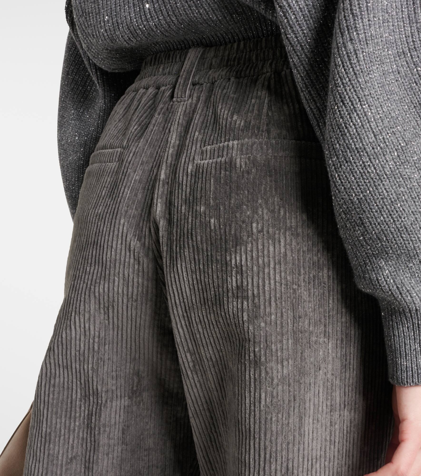 Pleated cotton straight pants - 6