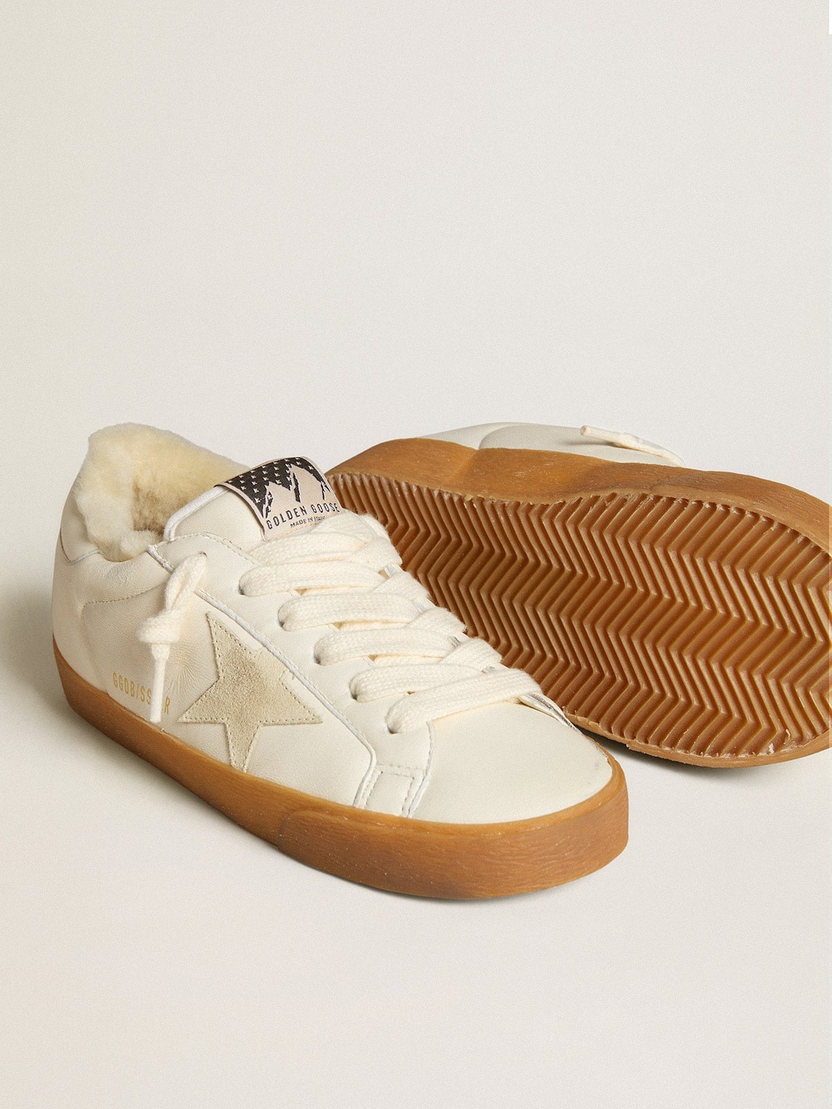 Super-Star in white nappa with suede star and shearling lining - 3