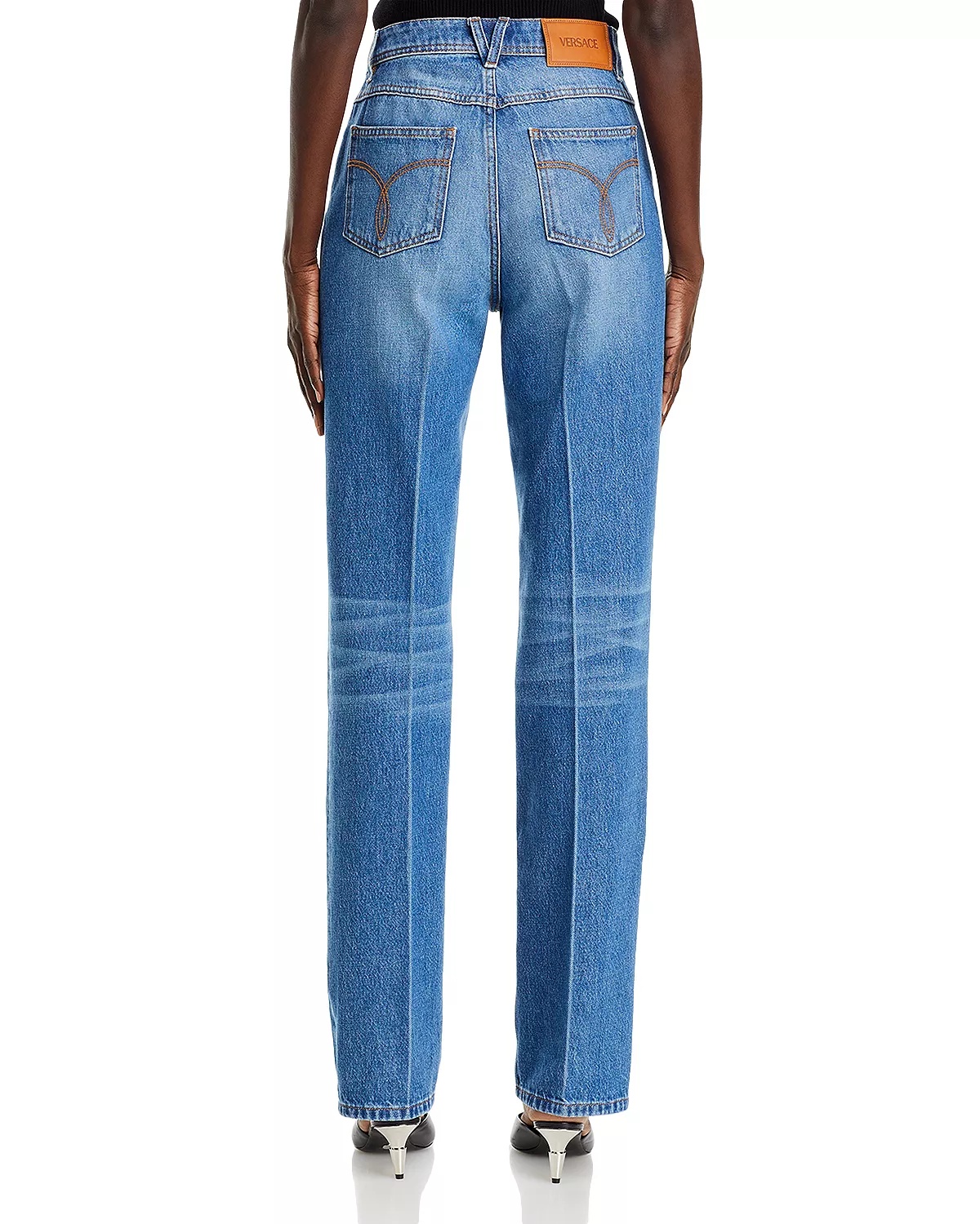High Rise Stonewash Ankle Jeans in Medium Blue - 3