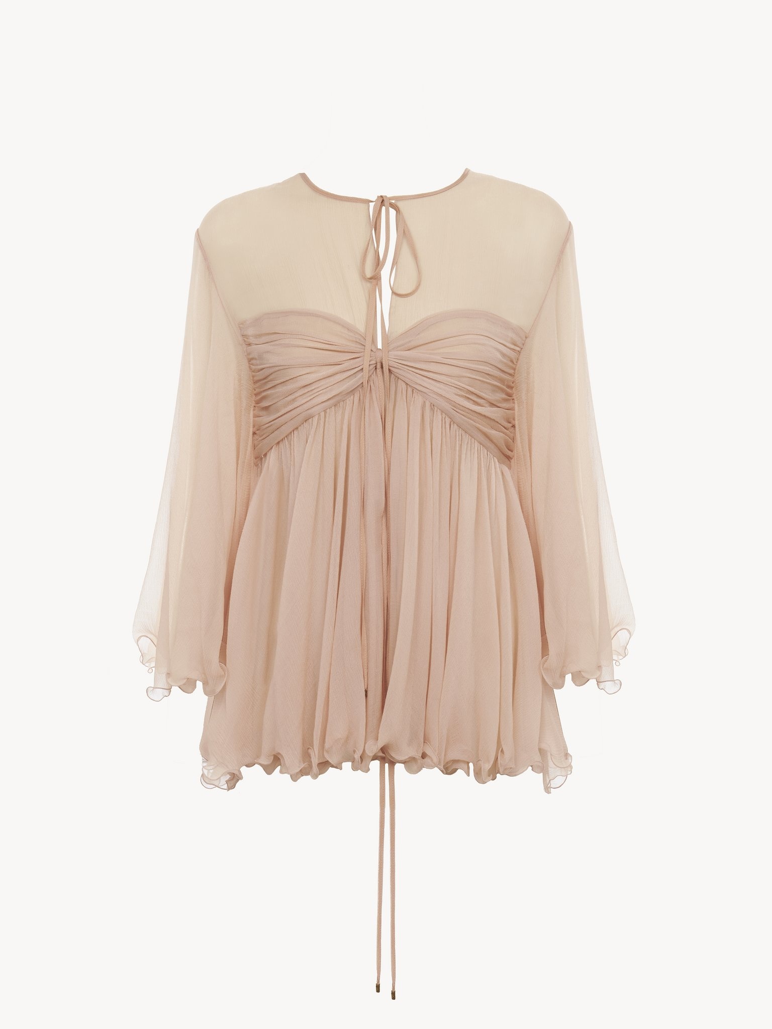 PLEATED TOP IN SILK MOUSSELINE - 2