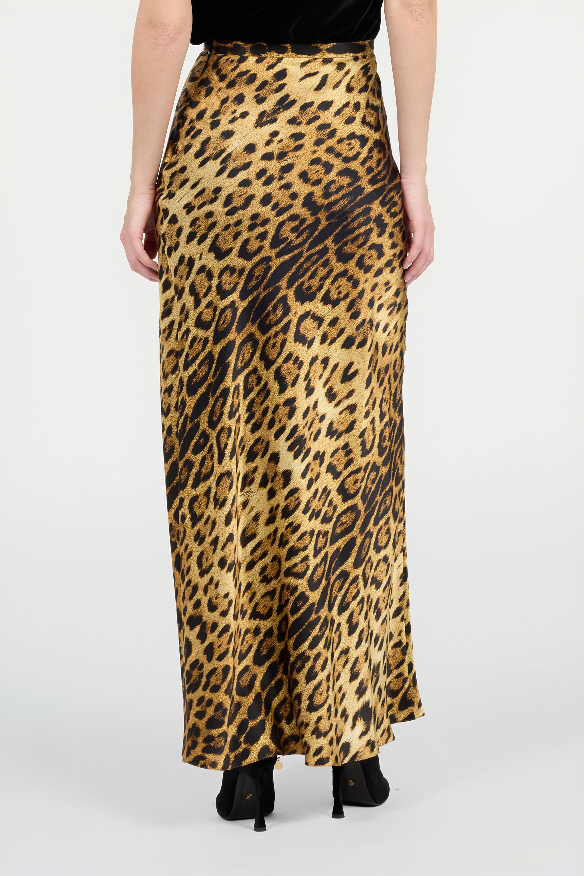 Silk Skirt with Jaguar Skin Print - 4