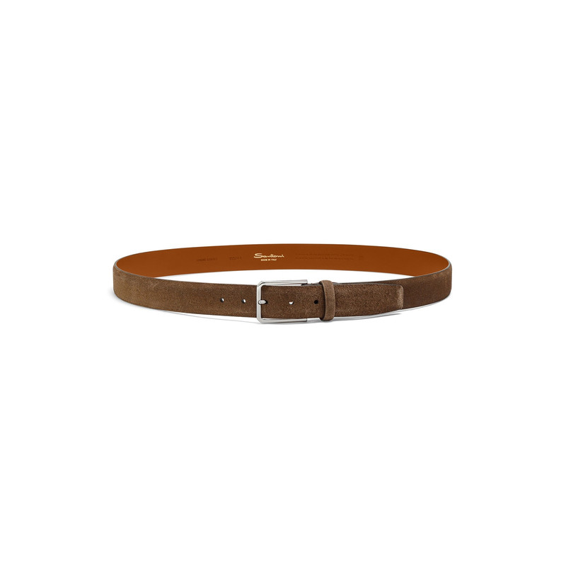 Men's brown suede adjustable belt 4