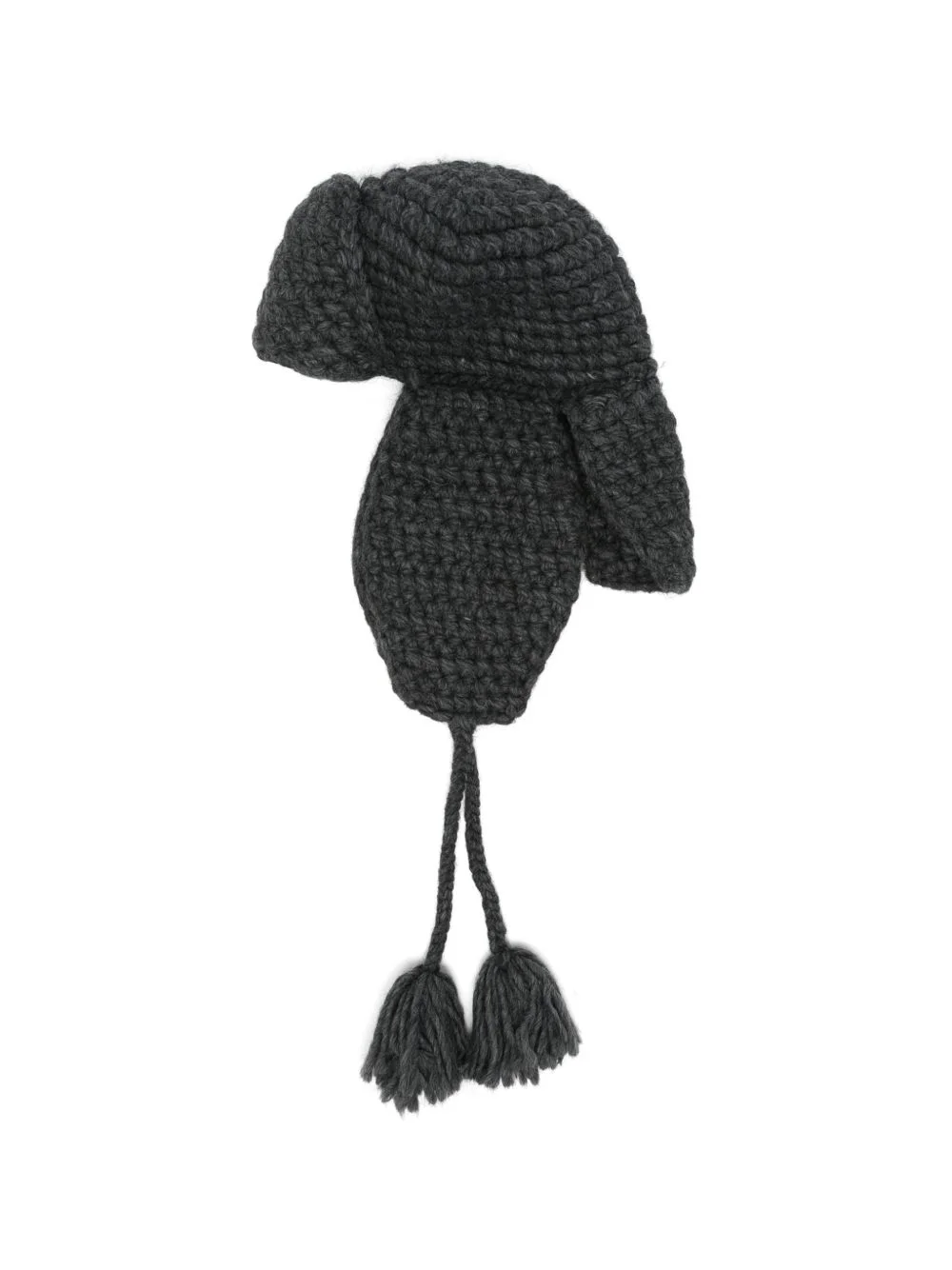crochet tassel-detail trapper hat - 1