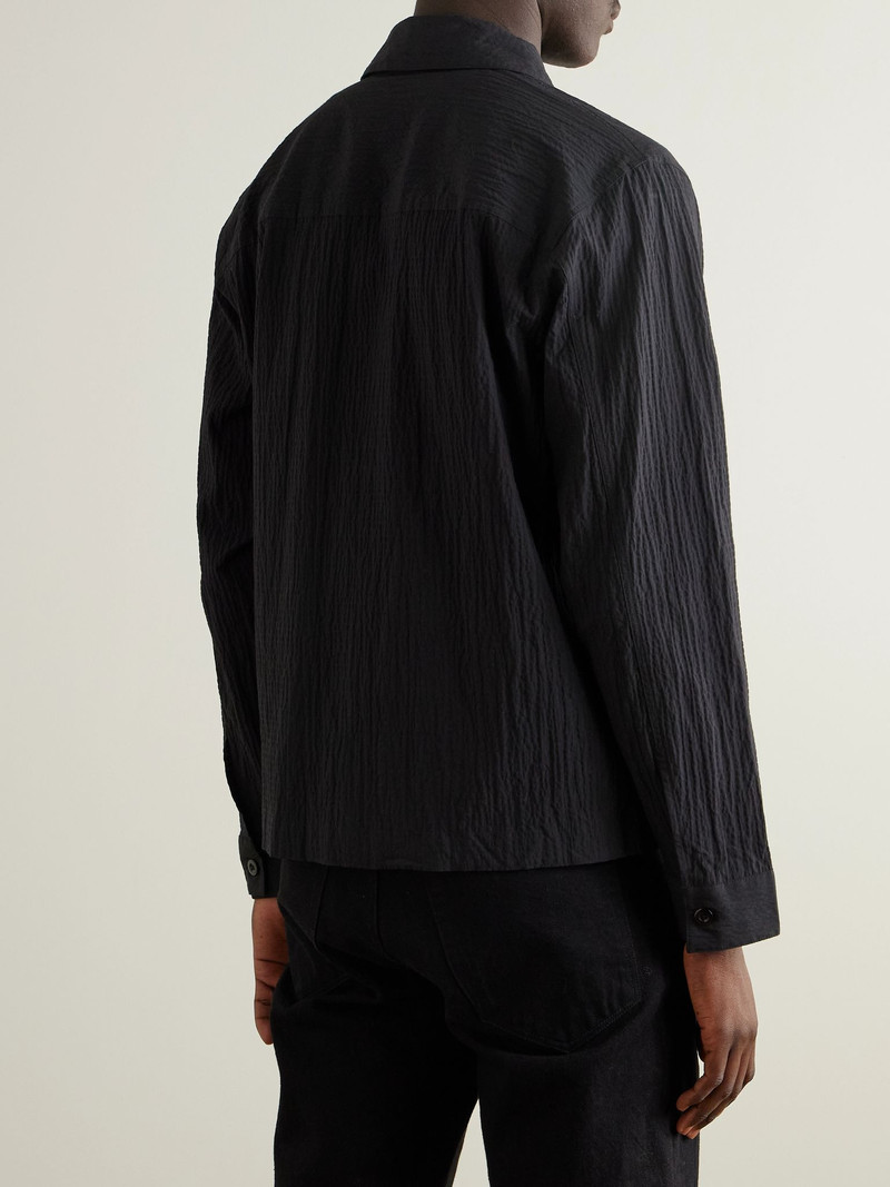 Alban 5721 Organic Cotton-Blend Seersucker Jacket Black 3