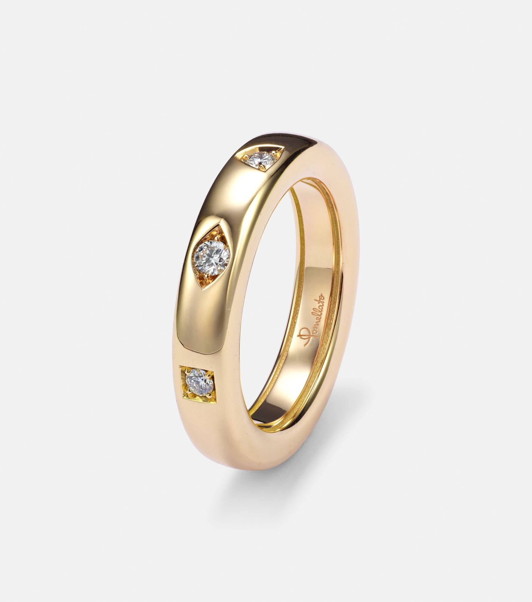 Iconica Extra Slim 18kt rose gold ring with diamonds - 4