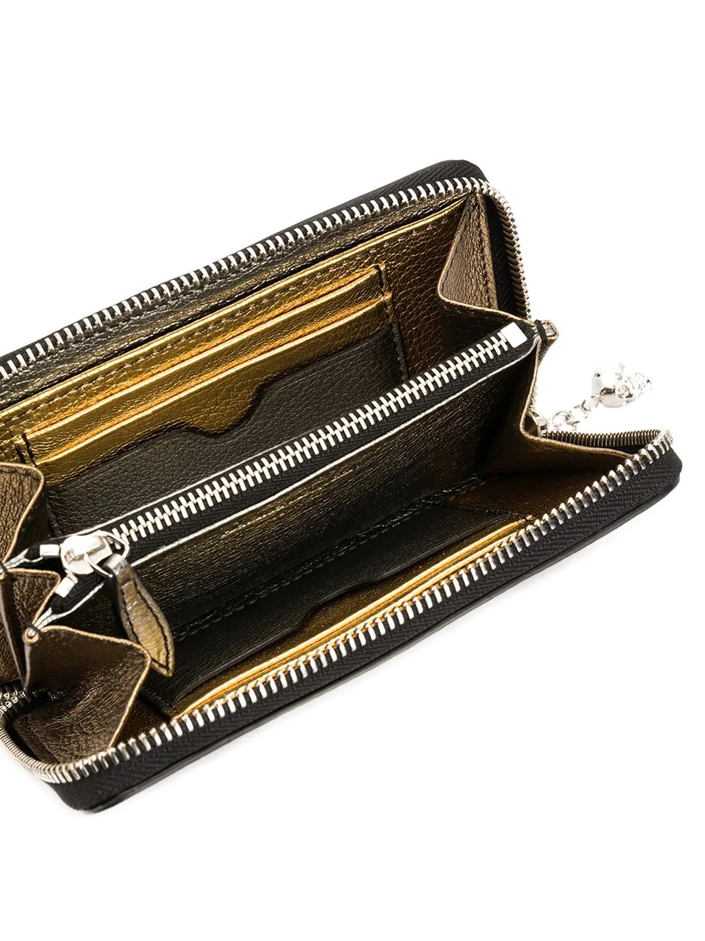 metallic zip around wallet - 3